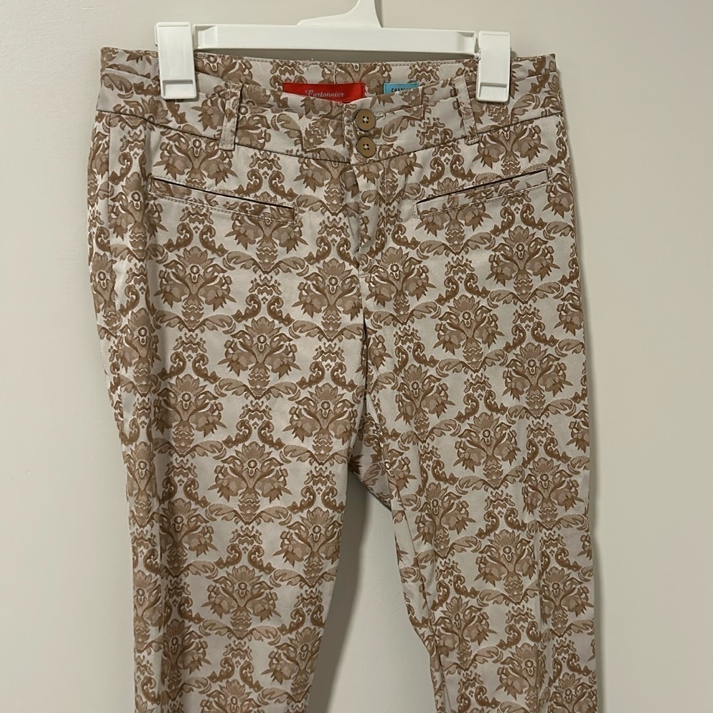 Anthropologie Cartonnier Charlie Ankle French Brocade Pants Size 6